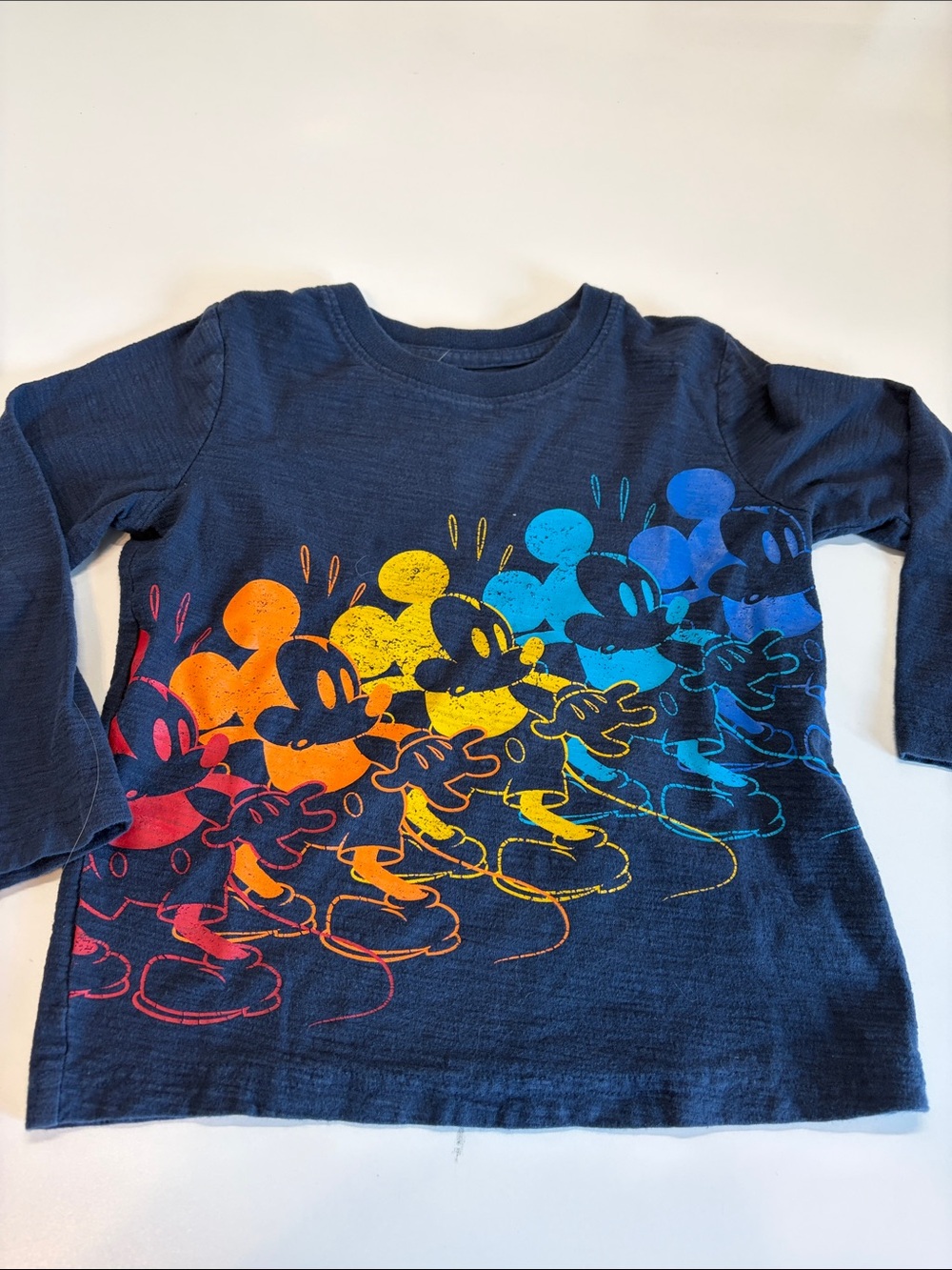 Kids Navy Long-Sleeve Rainbow Character Graphic Tee